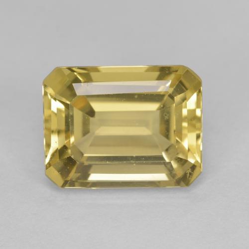 Berillo dorato naturale giallo da 2,45 ct, taglio smeraldo, VVS