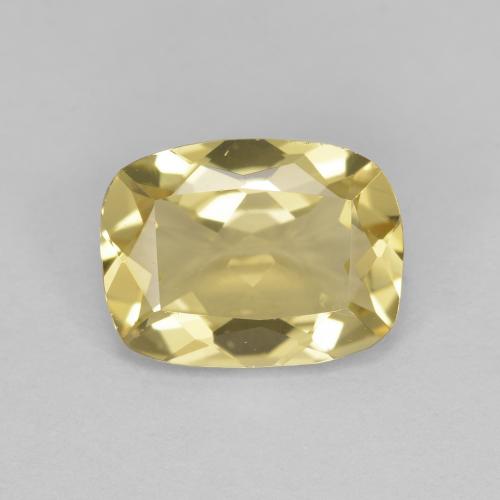 Berillo dorato naturale giallo da 1,54 ct, taglio a cuscino, VVS