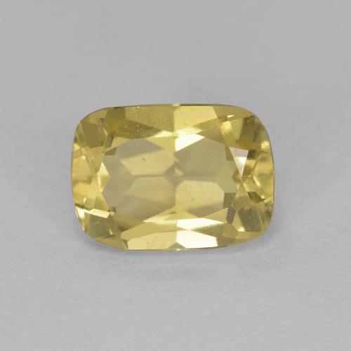 Berillo dorato naturale dorato da 1,28 ct, taglio a cuscino, VVS