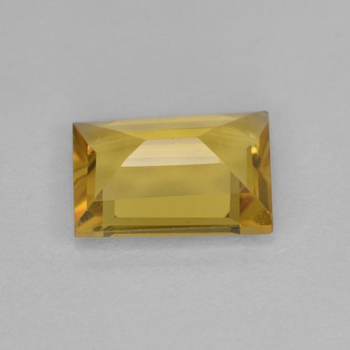 Berillo dorato Giallo miele chiaro naturale da 1.18 ct, Taglio a baguette, VVS