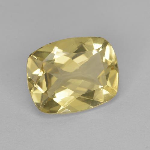 Berillo dorato naturale giallo da 2,32 ct, taglio a cuscino, VVS