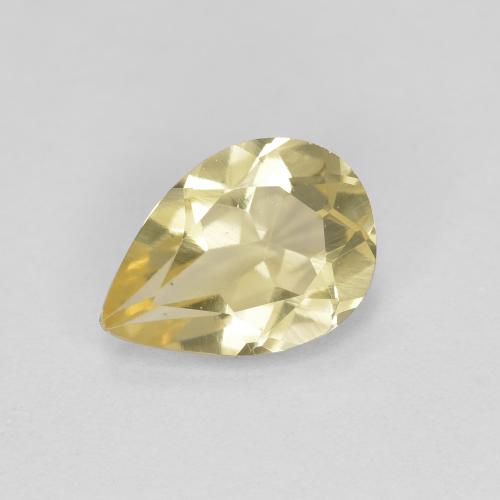 Berillo dorato Giallo medio naturale da 1.08 ct, Forma a pera, VVS
