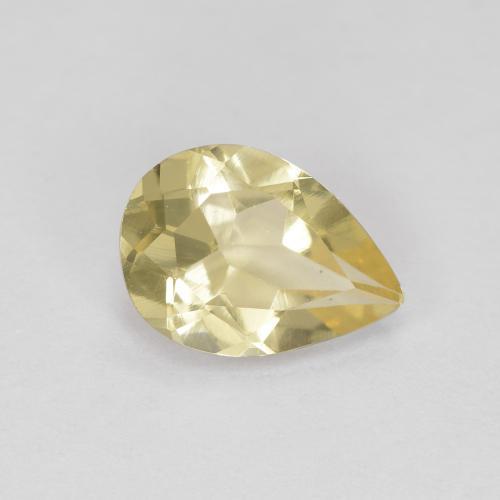 Berillo dorato Giallo medio naturale da 1.08 ct, Forma a pera, VVS