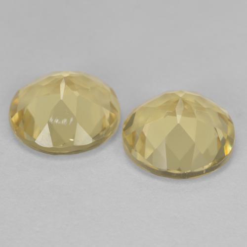 Gemme di berillo dorato giallo medio naturale da 3,24 ct, taglio rotondo, VS