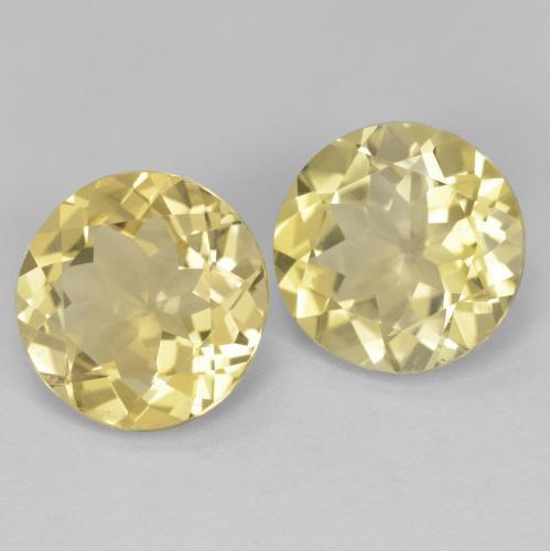 Gemme di Berillo dorato Giallo caldo naturale da 4.38 ct, Taglio rotondo, VVS-VS