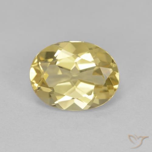 1.92ct Naturale Giallo chiaro Berillo dorato, Ovale, VVS-VS