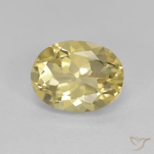 Berillo dorato Giallo chiaro naturale da 1.93 ct, Ovale, VVS-VS