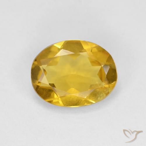 Berillo dorato Giallo intenso naturale da 1.44 ct, Taglio ovale, VS