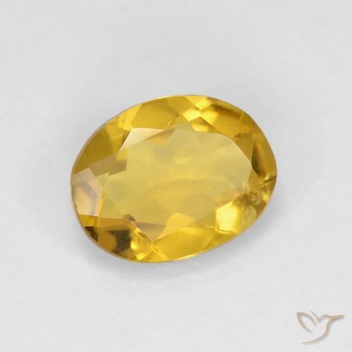 Berillo dorato Giallo intenso naturale da 1.44 ct, Taglio ovale, VS