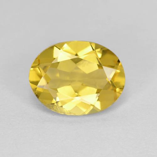 Berillo dorato naturale giallo da 1,73 ct, taglio ovale, VS