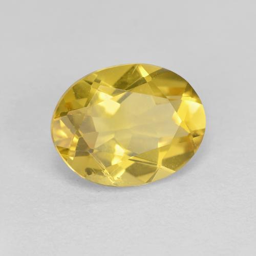 Berillo dorato naturale giallo da 1,73 ct, taglio ovale, VS