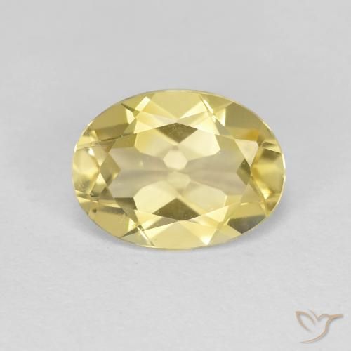 1.52ct Naturale Giallo medio-chiaro Berillo dorato, Ovale, VS