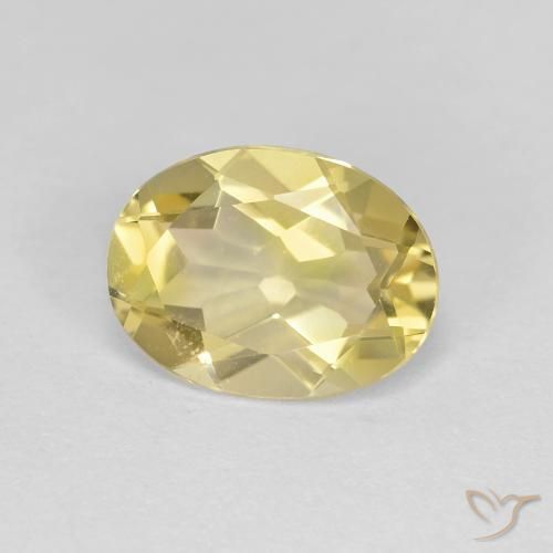 Berillo dorato Giallo medio-chiaro naturale da 1.52 ct, Ovale, VS