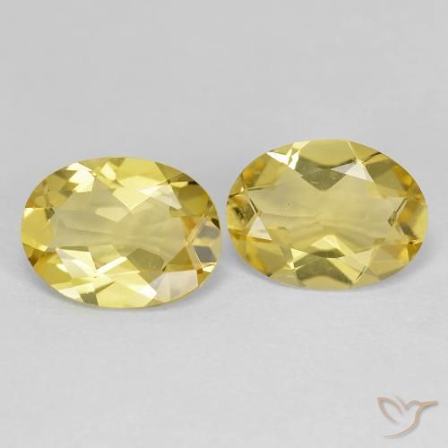 Gemme di Berillo dorato Giallo di Digione naturale da 2.77 ct, Ovale, VVS-VS