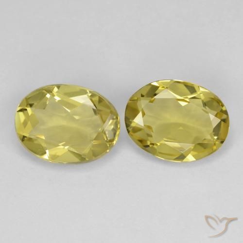 Gemme di Berillo dorato Giallo di Digione naturale da 2.90 ct, Ovale, VS