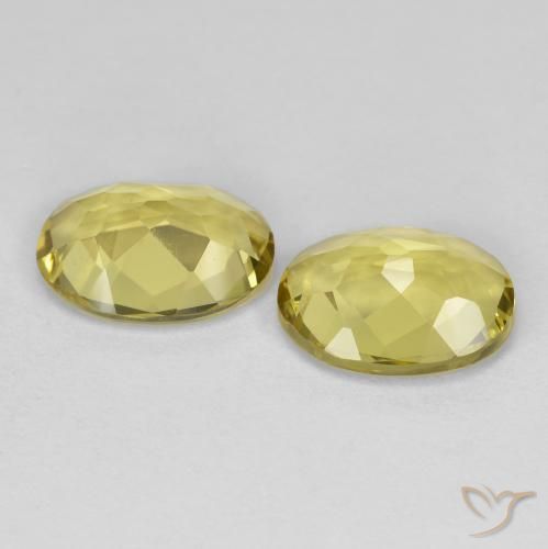 Gemme di Berillo dorato Giallo di Digione naturale da 2.90 ct, Ovale, VS