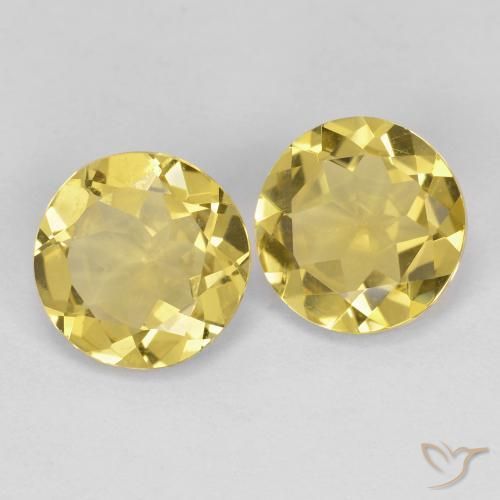 Gemme di Berillo dorato Giallo medio-chiaro naturale da 3.22 ct, Rotondo, VVS-VS