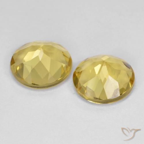 Gemme di Berillo dorato Giallo medio-chiaro naturale da 3.22 ct, Rotondo, VVS-VS