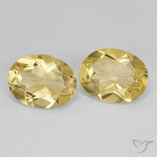 Gemme di Berillo dorato Giallo chiaro naturale da 3.36 ct, Ovale, VS