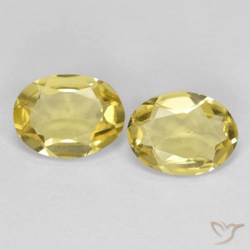 2.10ctw Naturale Giallo medio-chiaro Berillo dorato, Ovale, VS