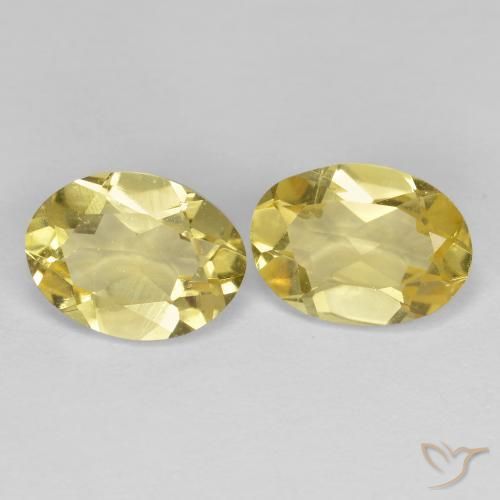 Gemme di Berillo dorato Giallo di Digione naturale da 2.22 ct, Ovale, VS