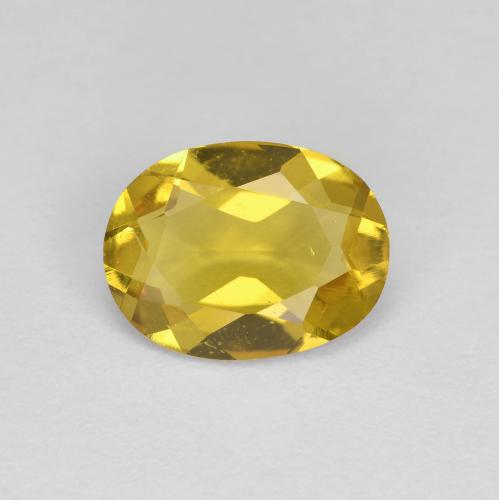 Berillo dorato Giallo di Digione naturale da 0.97 ct, Taglio ovale, VVS-VS