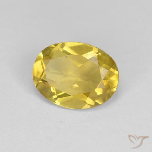 Berillo dorato naturale giallo da 1,13 ct, taglio ovale, VVS-VS