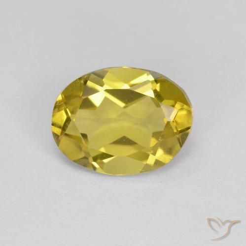 1.14ct Naturale Giallo medio-chiaro Berillo dorato, Ovale, VVS-VS