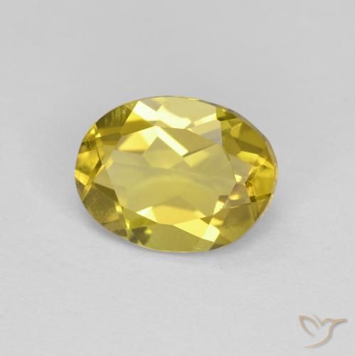 Berillo dorato Giallo medio-chiaro naturale da 1.14 ct, Ovale, VVS-VS