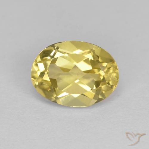 1.37ct Naturale Giallo senape Berillo dorato, Ovale, VVS-VS