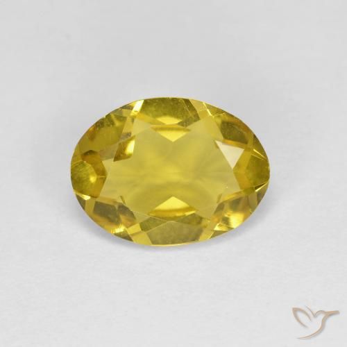Berillo dorato naturale giallo da 1,11 ct, taglio ovale, VS