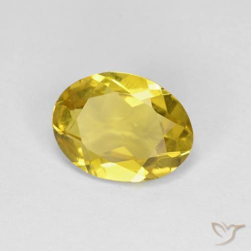 Berillo dorato naturale giallo da 1,11 ct, taglio ovale, VS