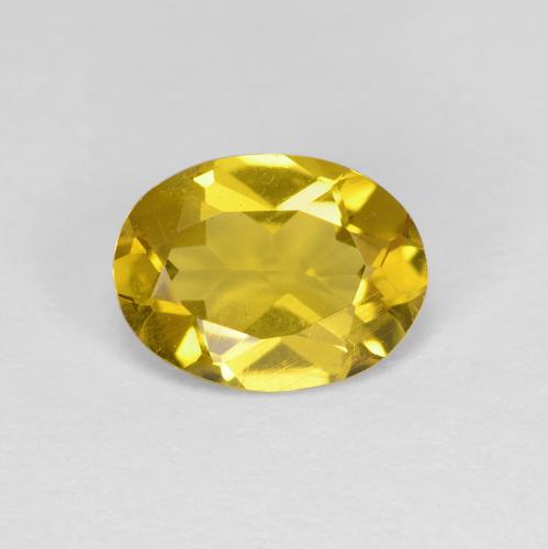 Berillo dorato Giallo intenso naturale da 1.06 ct, Taglio ovale, VS