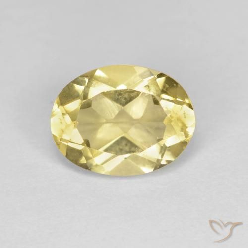 1.38ct Naturale Giallo terroso chiaro Berillo dorato, Ovale, VS