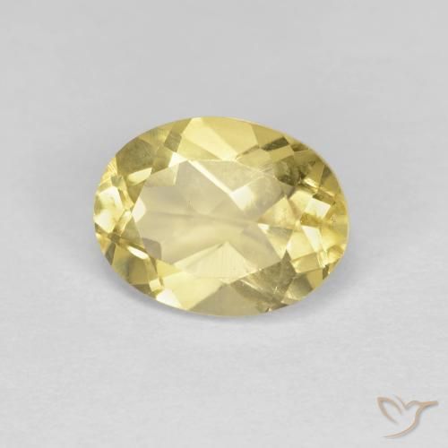 Berillo dorato Giallo terroso chiaro naturale da 1.38 ct, Ovale, VS