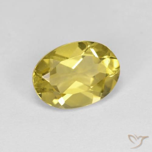 Berillo dorato Giallo chiaro naturale da 1.33 ct, Ovale, VS