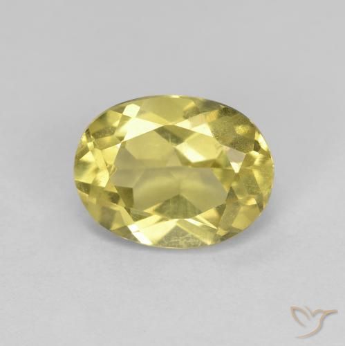 1.29ct Naturale Giallo chiaro Berillo dorato, Ovale, VS