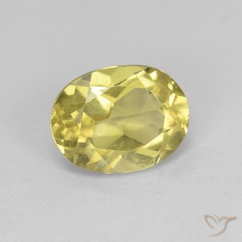 Berillo dorato Giallo chiaro naturale da 1.29 ct, Ovale, VS