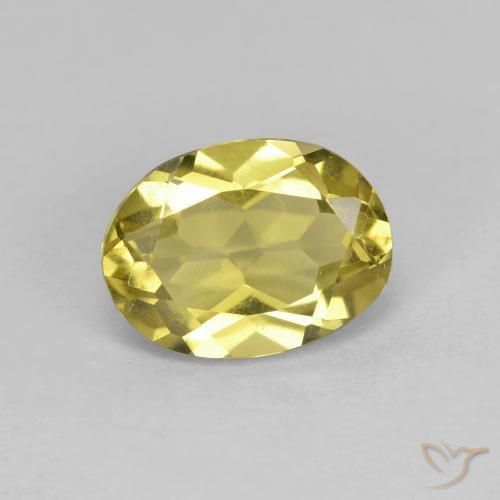 Berillo dorato Giallo chiaro naturale da 1.24 ct, Taglio ovale, VS