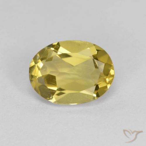 Berillo dorato Giallo medio naturale da 1.25 ct, Ovale, VS