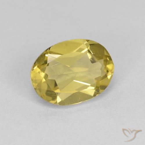 Berillo dorato Giallo medio naturale da 1.25 ct, Ovale, VS