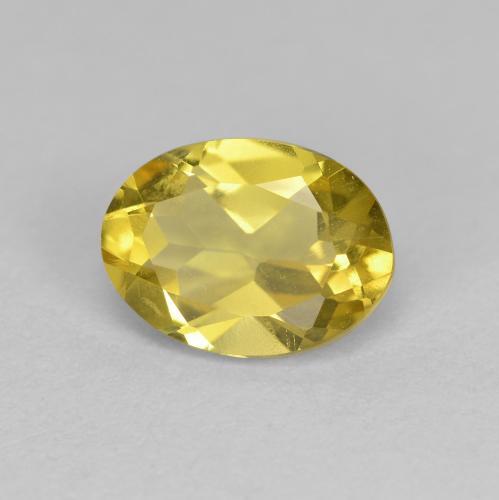 Berillo dorato naturale giallo da 1,21 ct, taglio ovale, VS