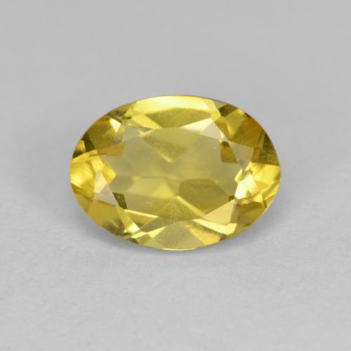 Berillo dorato naturale giallo da 1,21 ct, taglio ovale, VS