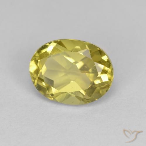 Berillo dorato naturale giallo da 1,38 ct, taglio ovale, VS