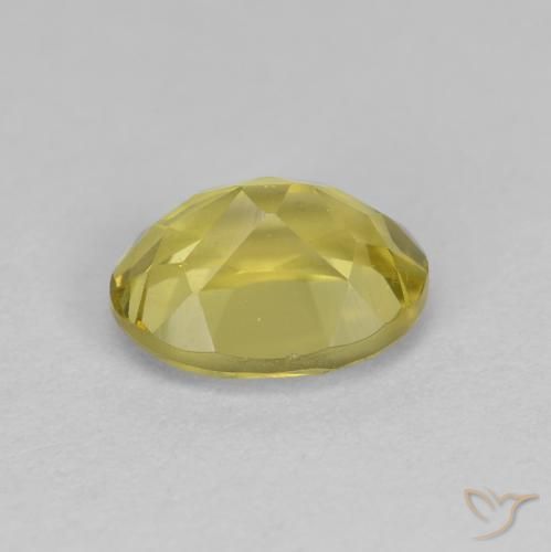 Berillo dorato naturale giallo da 1,38 ct, taglio ovale, VS