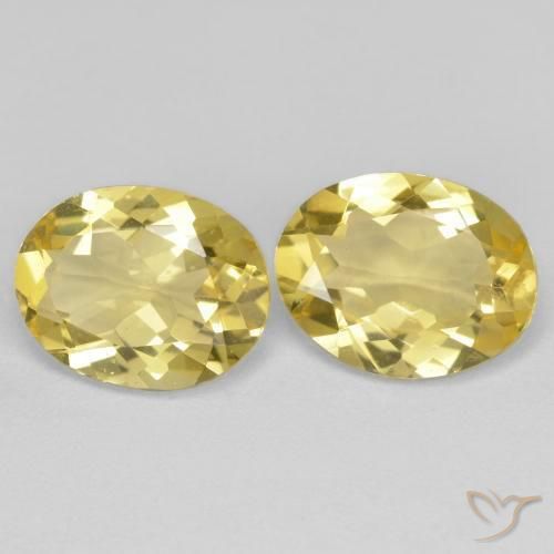 Gemme di Berillo dorato Giallo medio-chiaro naturale da 3.93 ct, Ovale, VVS-VS