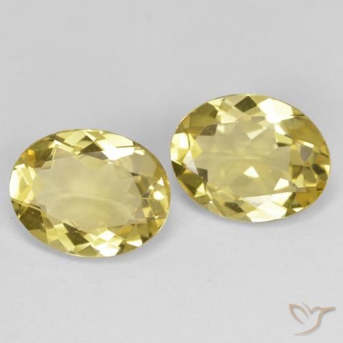 Gemme di Berillo dorato Giallo medio-chiaro naturale da 4.34 ct, Ovale, VVS-VS