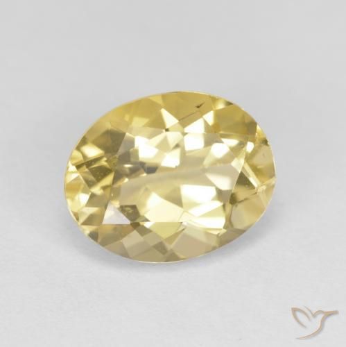 Berillo dorato Giallo medio naturale da 2.76 ct, Ovale, VVS-VS