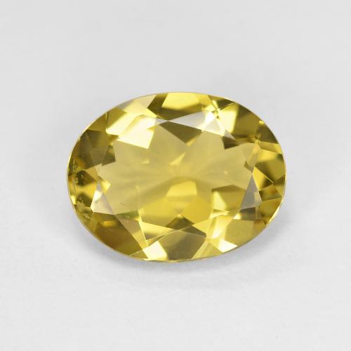 Berillo dorato naturale giallo da 1,93 ct, taglio ovale, VVS