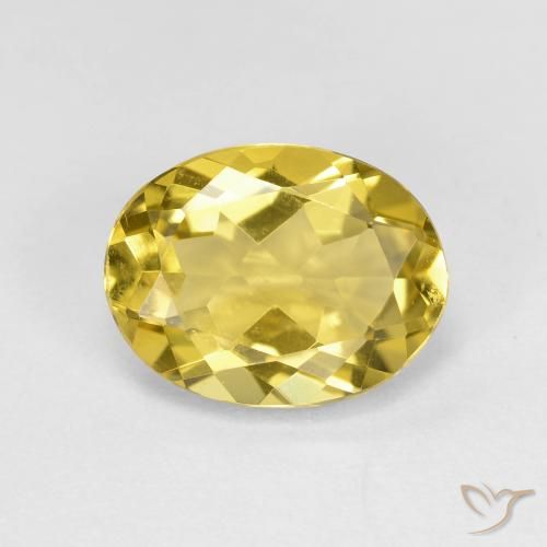 2.19ct Naturale Giallo chiaro Berillo dorato, Ovale, VVS-VS